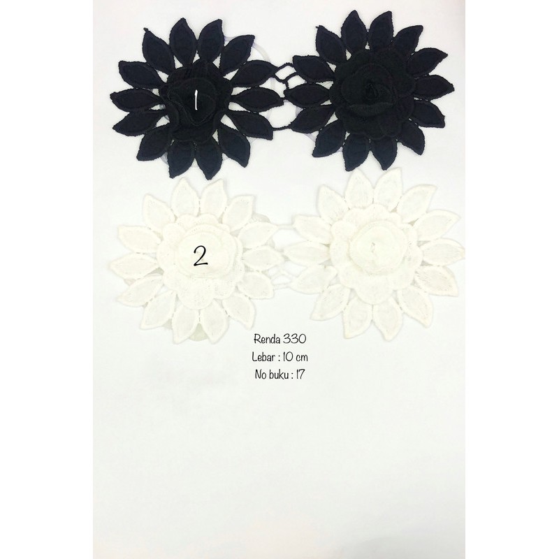 Renda 330, Renda Baju, Renda Bordir, Renda Giper, Renda Katun, Lebar 10 cm