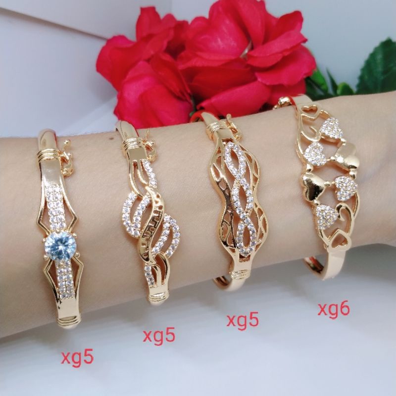 Gelang Tangan Bangle Wanita Titanium Xuping Perhiasan Aksesoris Fashion Lapis Emas Anti Karat