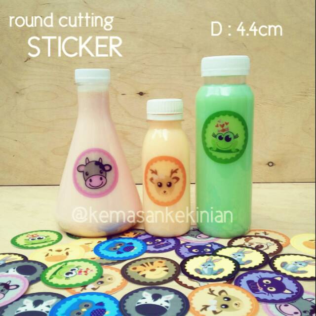 50 pcs stiker bulat label kemasan diameter 4.4cm