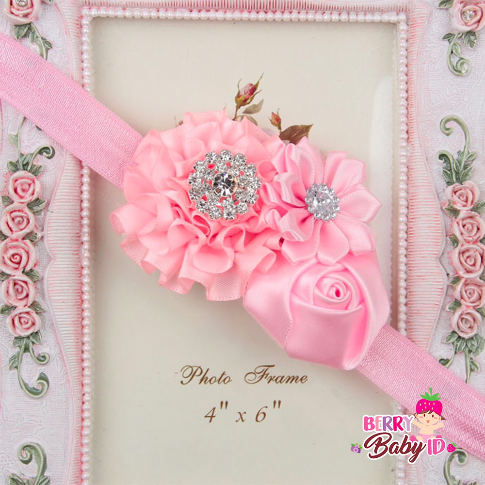 YooBerry Pita Anak Bando Bandana Bayi Korea Diamond Flower Sachi Baby - SAA005 Berry Mart