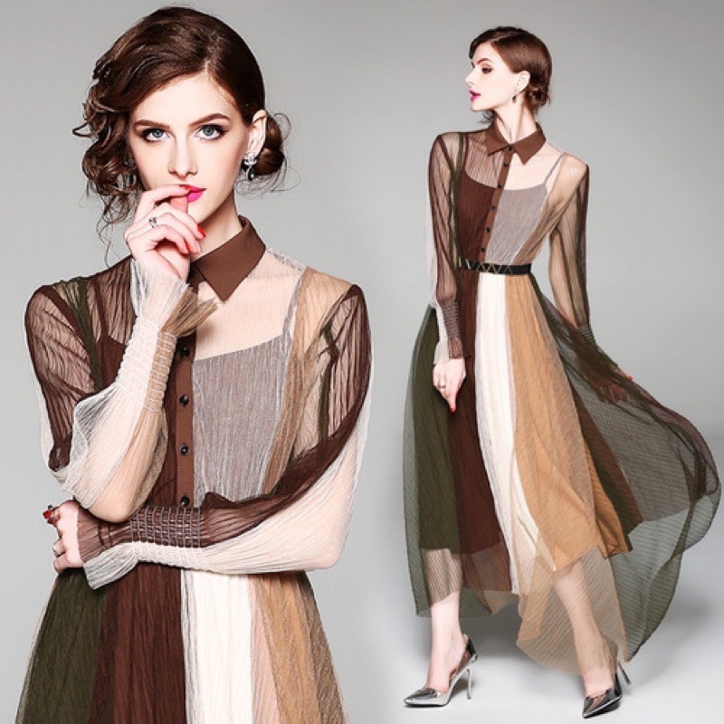 Dress organza termasuk belt