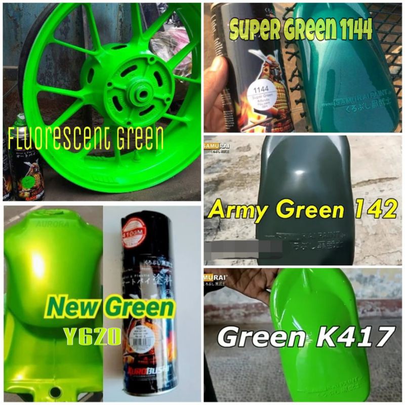 Samurai Paint Varian Hijau Green Tosca Army Leaf Super New Fluorescent Stabilo Cat Pilox Pilok Shopee Indonesia