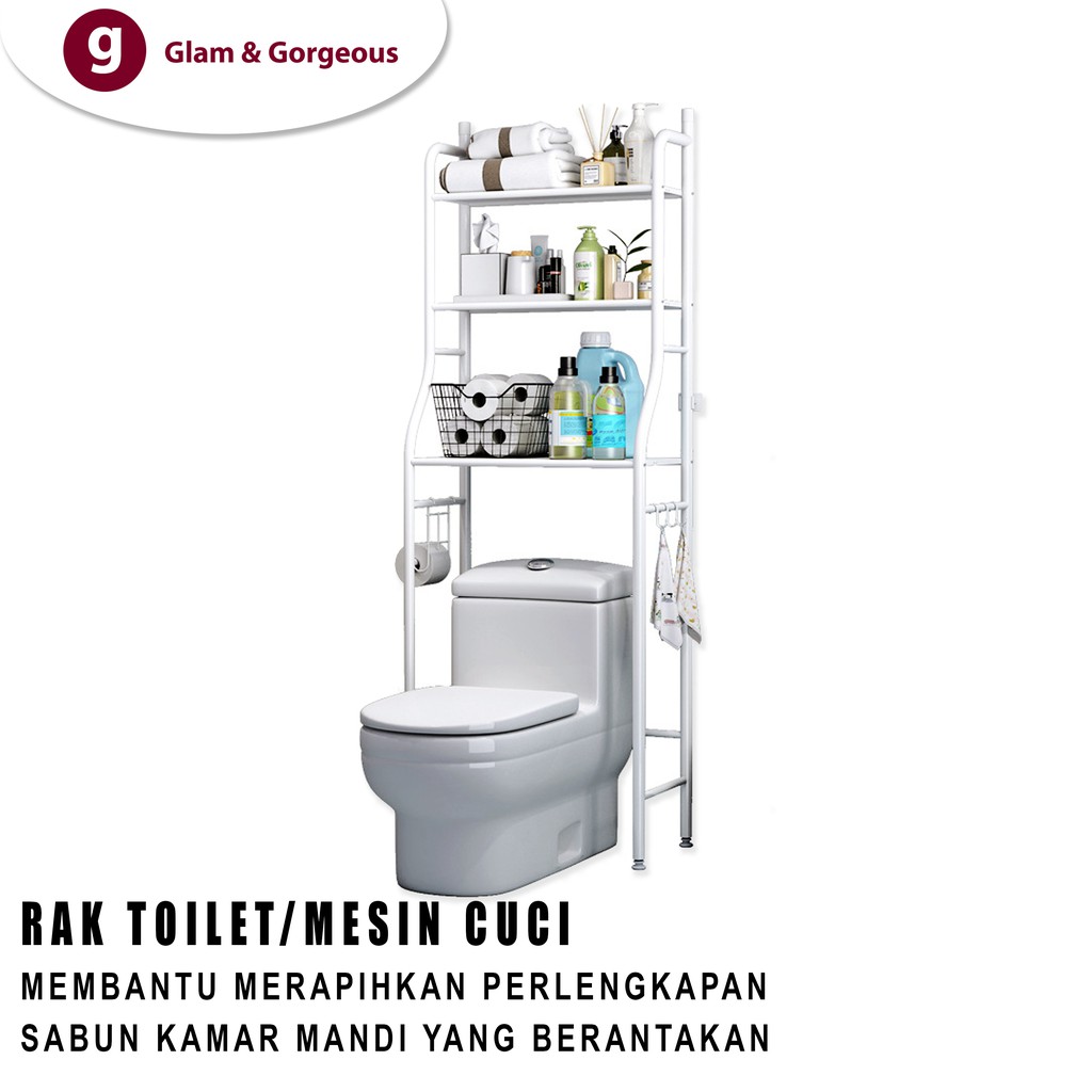 Rak Sabun Kamar Mandi Mesin Cuci Toilet Organizer Besi RM003 Kuat Awet