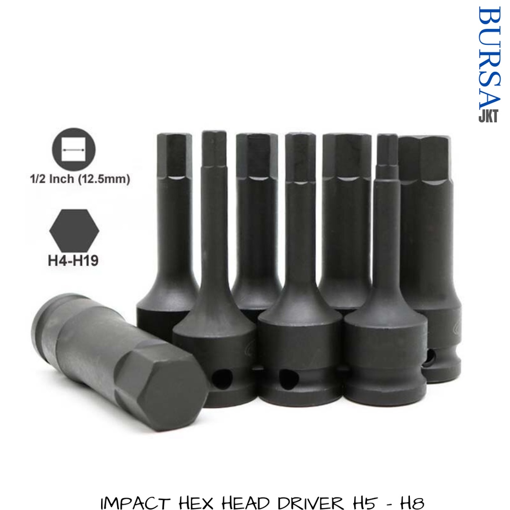 IMPACT SOCKET SOK HEX DRIVER 1/2 INCH H5 H6 H8