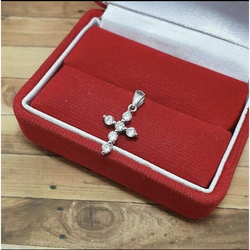 Liontin salib liontin salib perak 925 lapis emas putih SL88