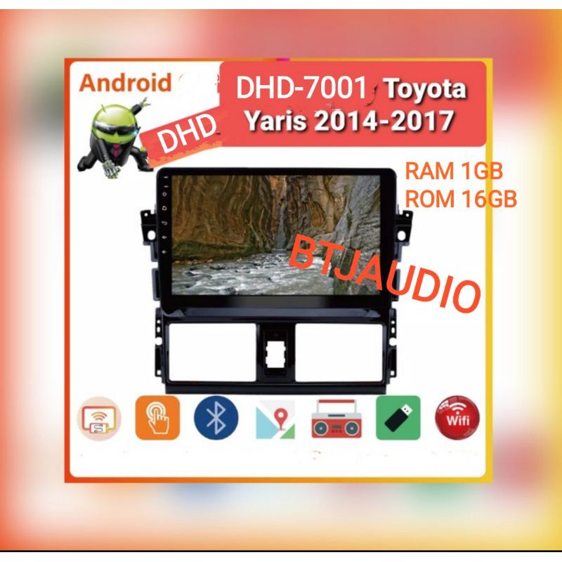 HEAD UNIT TAPE TV MOBIL DOUBLE DIN ANDROID TOYOTA NEW YARIS/NEW VIOS THN 2014-2017 LAYAR 10 INCH
