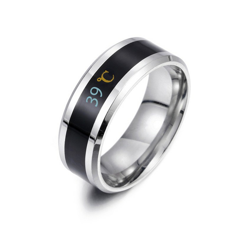 Cincin Titanium Suhu/temperatur tubuh Cincin couple pria wanita