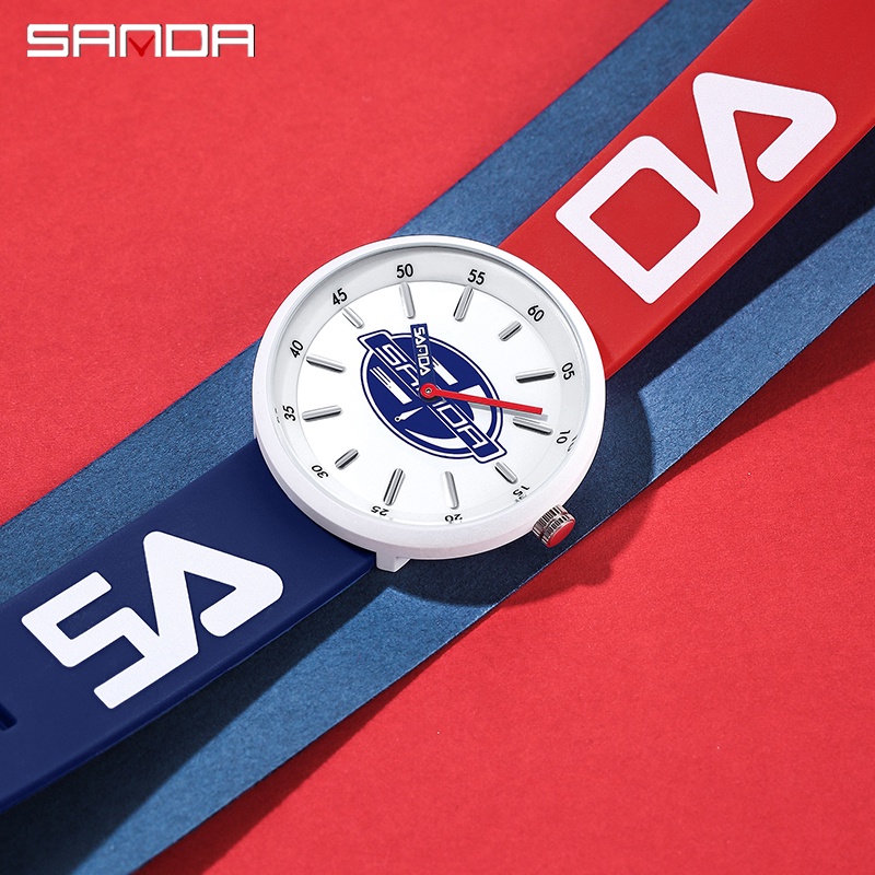 SANDA 3211 Jam Tangan Pria Wanita Analog Tali Rubber Anti Air WATCHKITE WKOS