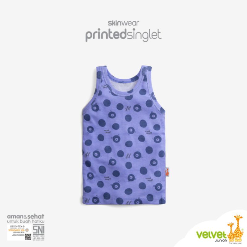 VELVET JUNIOR Singlet Print size S - No.3 isi 3 Pcs