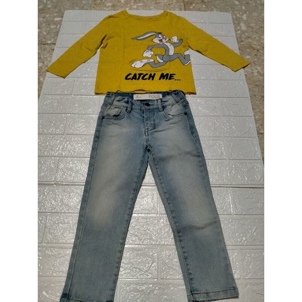 Preloved Set Cotton On 2in1 Looney Tunes Preloved Celana Jeans Cotton On Kids Preloved Cotton On Bab