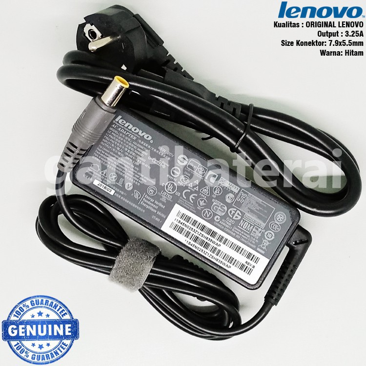 Adaptor Charger Lenovo Thinkpad T430 T420 T410 T400 E420 X220 Twist S230U X200 X230 3.25a 7.9x5.5mm