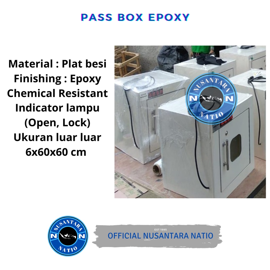 Pass Box Epoxy Termurah Ukuran 60x60x60cm + Lampu Uv dan Lampu TL