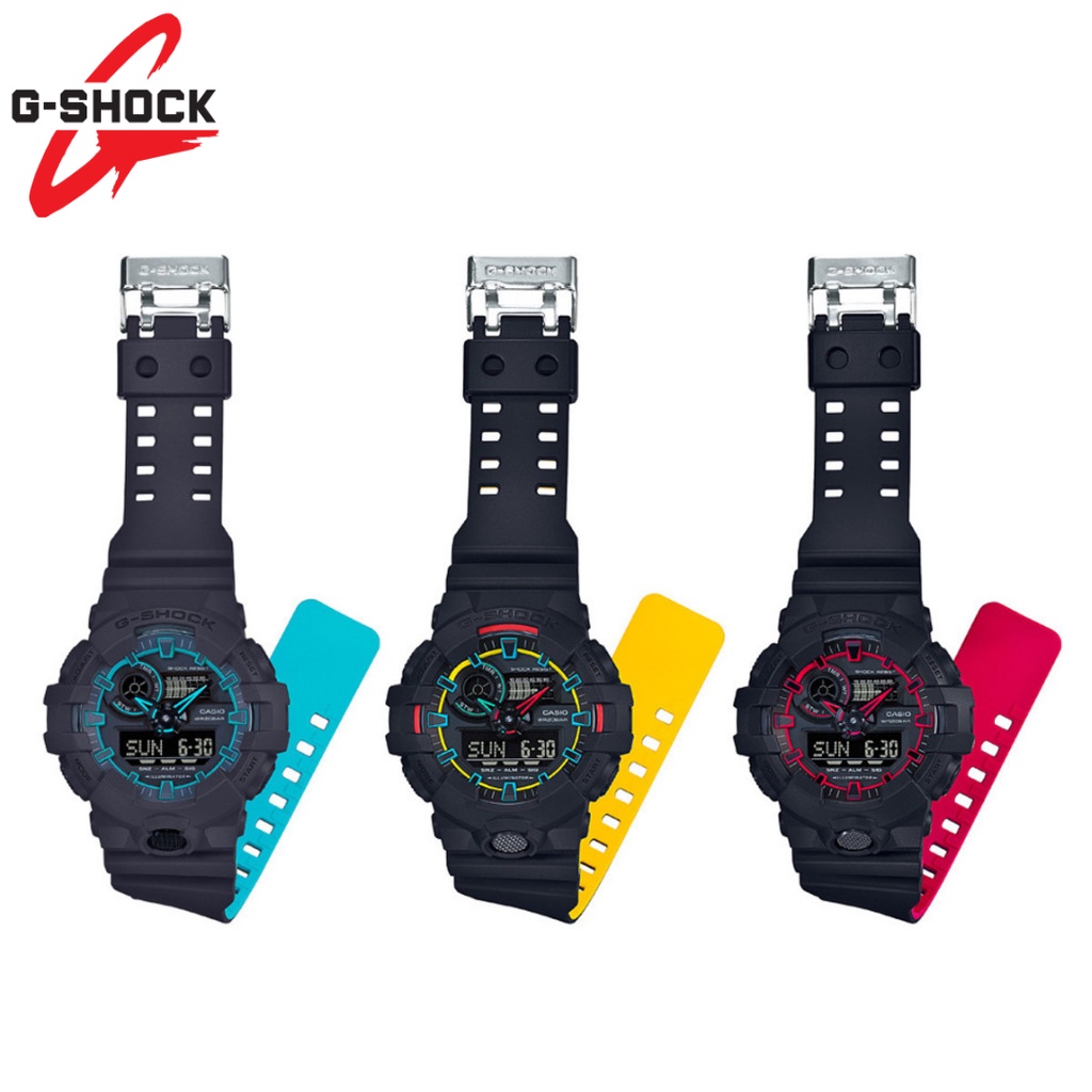 CASIO GSHOCK GA-700 FULLSET DUAL TIME ANALOG-DIGITAL AUTOLIGHT SPECIAL COLOR