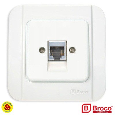 Broco Stop Kontak Data Cat 5E Galleo G174-55S Socket Outlet Data Cat5 White