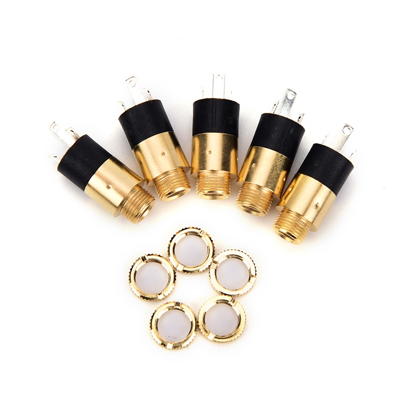 (LUCKID) 5pcs PJ392 Jack Audio 3.5mm Female Stereo Untuk Headphone