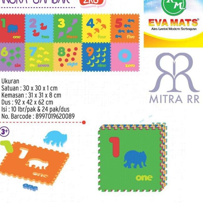 MitraRR Karpet Puzzle Evamats Puzel Angka Gambar Evamatik Tikar Puzle Lantai ☺