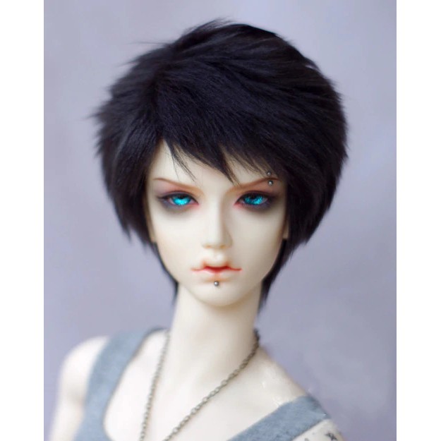 BJD Doll Fur Wig for 1/3 1/4 1/6 BJD DD SD MSD YOSD doll pure black straight fur wigs