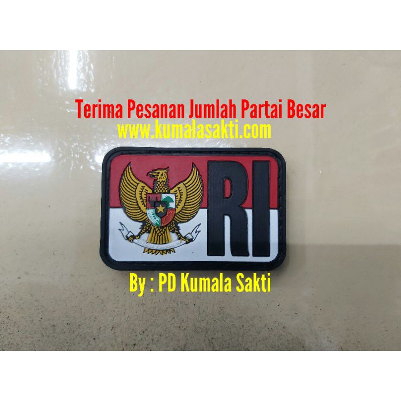 Rubber Patch Tactical Merah Putih Garuda RI-Perekat Karet-Topi Jaring Perekat-Jaket Tas Tactical