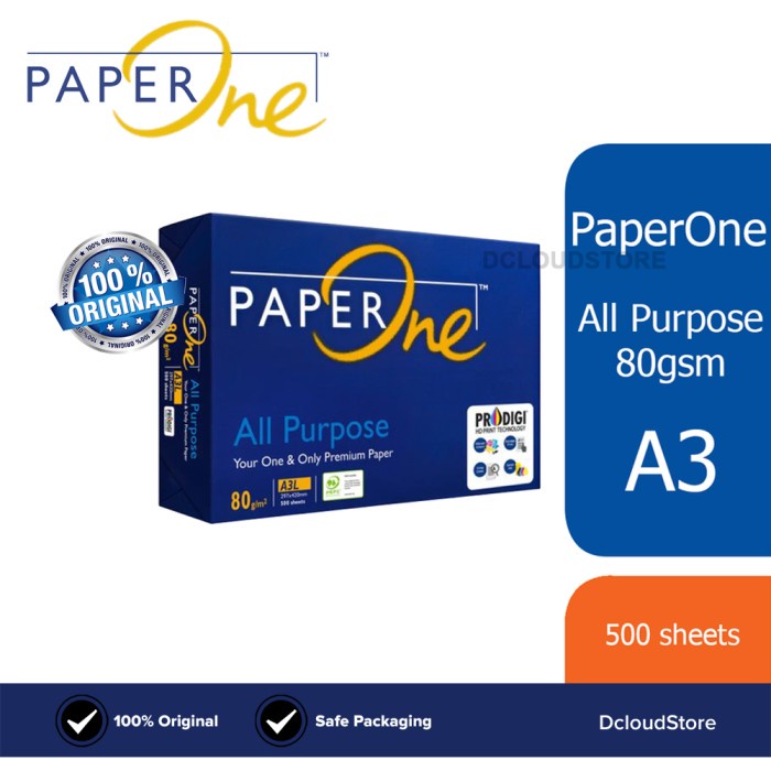 

Kertas HVS A3 - 80 Gram Paper One All Purpose