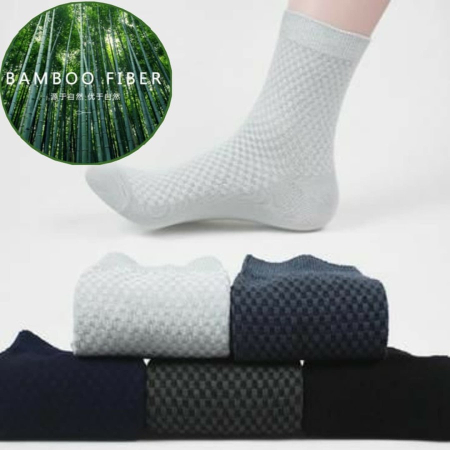 Premium Kaos Kaki Serat Bambu Arang Bamboo Original PANJANG Pria Wanita Kerja Kantor Sekolah Santai