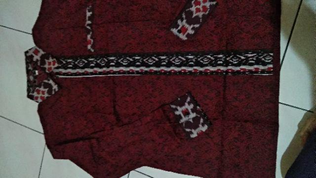 Asifa Batik Hrb026 Kenongo Kemeja Tosca Pendek Pekalongan Padi M L Xl Sogan Tulis Halus Kemeja Batik