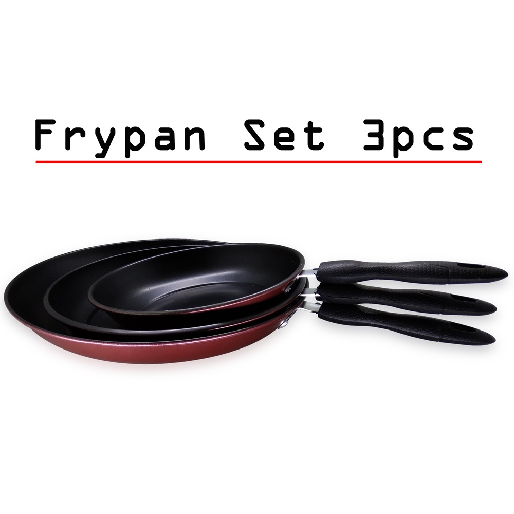 FM - Frypan Set Teflon Anti lengket isi 3 pcs / Frypan set 3 pcs Non stick / Penggorengan