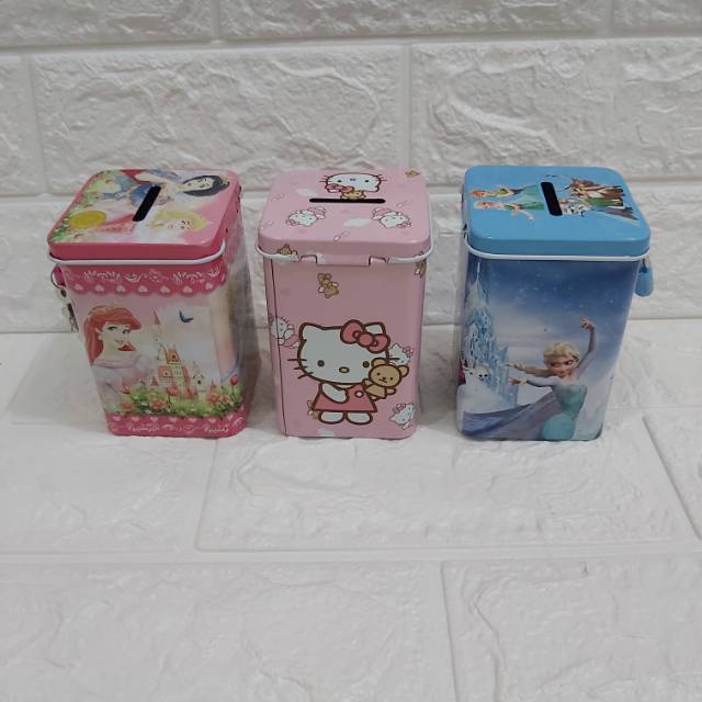 Celengan gembok kaleng kotak kecil