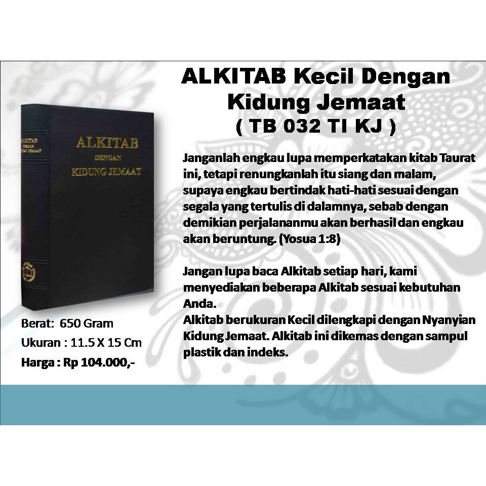 Alkitab Kecil Dengan Kidung Jemaat ( TB 032 TI KJ LB )