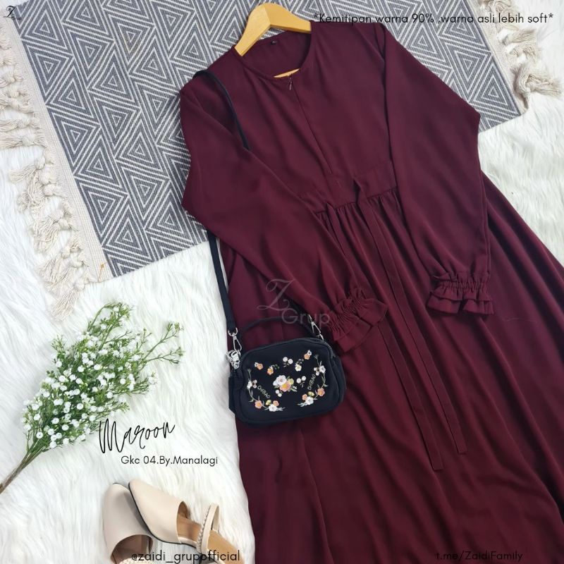 Gamis Syari Manalagi.id Murah-Marun
