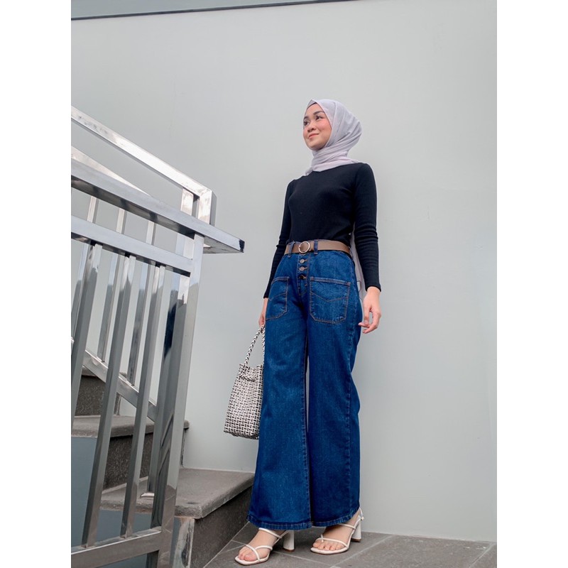 KULOT JEANS KANCING NIKITA JEANS TEBAL