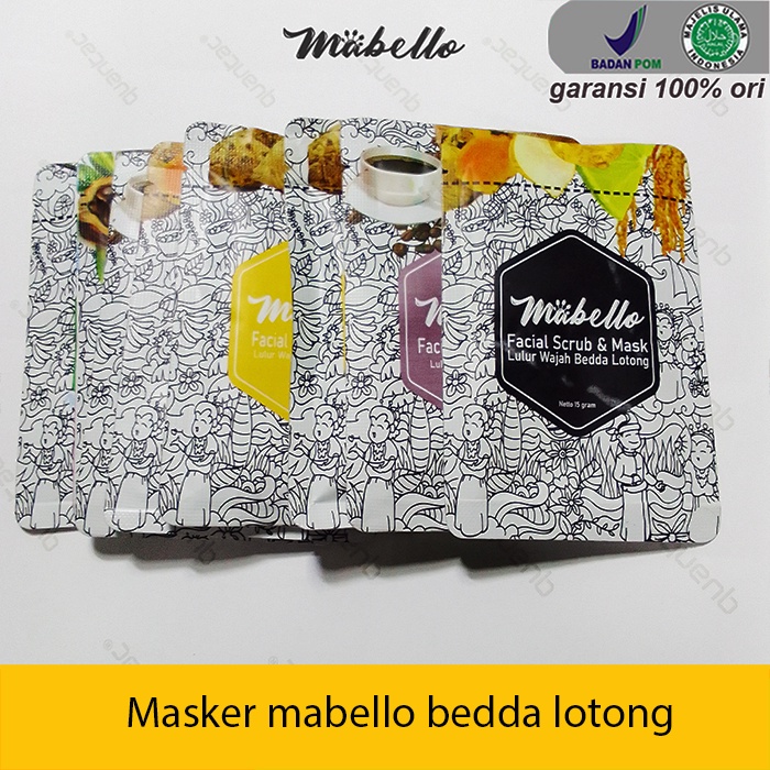 Mabello Masker Hitam masker wajah bedda lotong mabelo 2in1 facial scrub &amp; mask lulur wajah beda lotong