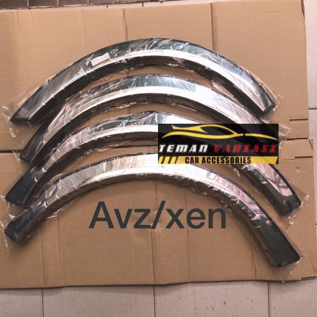 LIST LIS ATAS BAN MOBIL OVER FENDER TRIM MOBIL TOYOTA ALL NEW AVANZA XENIA STAINLESS CROME
