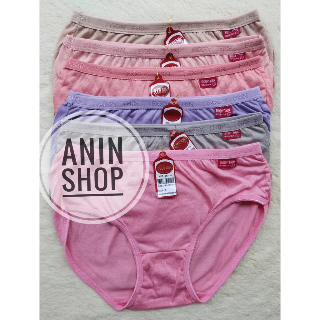 [ 6 Pcs ] Cd BODYTHIN | Celana Dalam Murah | BODY THIN Wanita Dewasa | Cd Body Thin