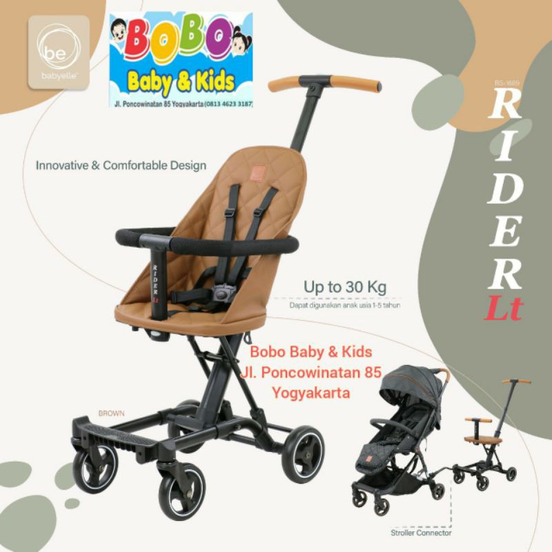 Stroller Baby Elle Rider LT (Leather Edition) Kereta Dorong Bayi BabyElle RiderLT stroller traveling