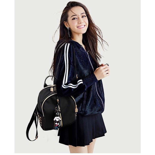 TI 3137 - TAS RANSEL WANITA IMPORT MURAH FASHION STYLE KOREA TERBARU - D