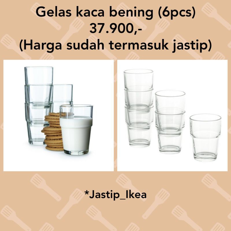 Gelas kaca bening (6pcs)