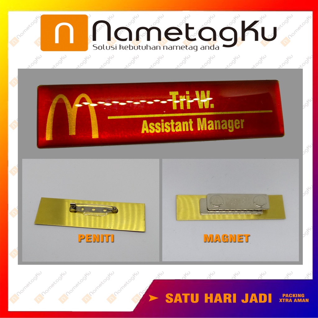 

Name Tag /Nama Dada /Papan Nama Mc Donald Kuningan