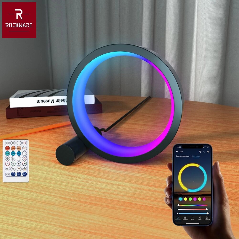 AKN88 - ROCKWARE RW-RGB06VR-P - 6 Inch Home Decor RGB Ring Ambient Lamp Light