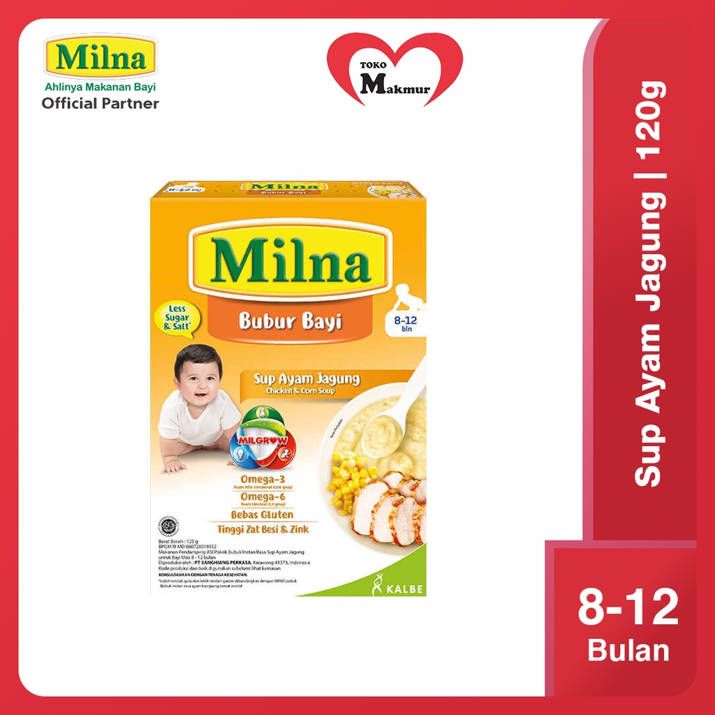 Milna Bubur 8+ 120 Gram / Toko Makmur Online