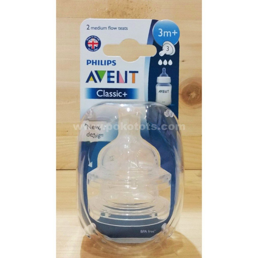 Philips Avent Classic Teats 3m+ Medium Flow Isi 2 Nipple Teat Dot WHS