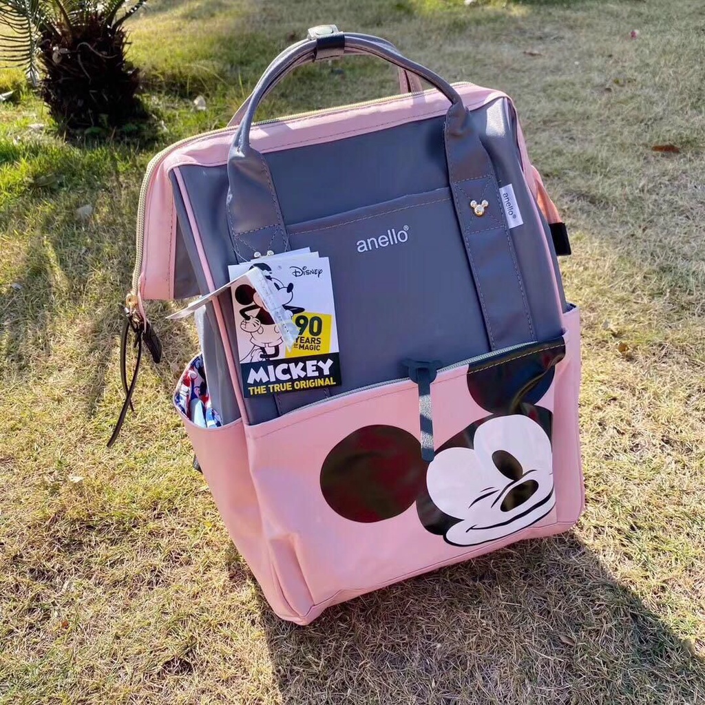 Ransel Mickey Mouse X Anello Disney Parachute Backpack Waterproof Tas Kerja Kuliah Sekolah Laptop Buku
