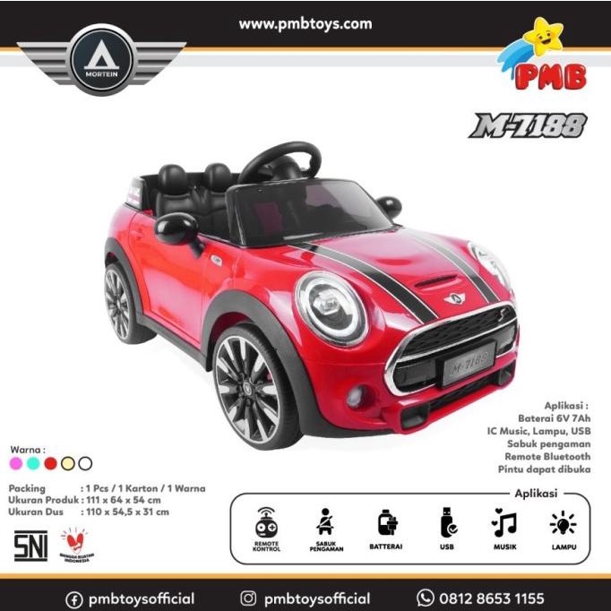 Mainan Anak Mobil Aki M7188 / M-7188 Mini Cooper Ahyiseller