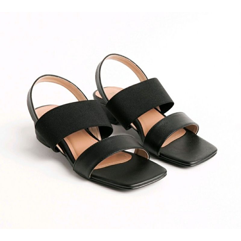 Bisa COD / Sepatu Flat Tali Ukuran Jumbo 41-45  Heels Sendal Tali Kasual Simpel Besar Banget Hitam, 43