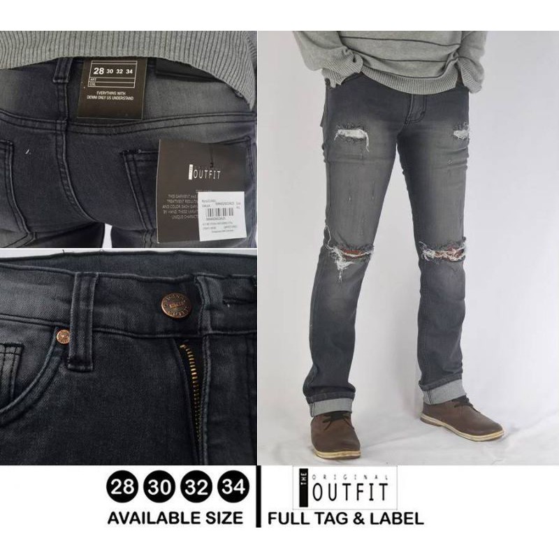 CELANA JEANS SOBEK /RIPPED JEANS SOBEK /CELANA JEANS DISTRO /CELANA PANJANG JEANS SOBEK LUTUT /CELANA PANJANG PRIA SOBEK LUTUT