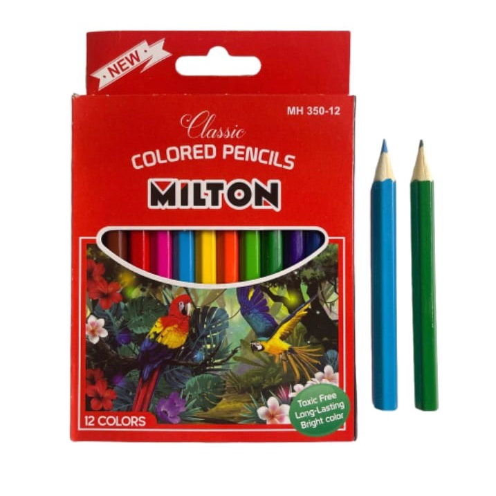 

short colored pencils - pensil warna pendek pensil gambar 12 warna