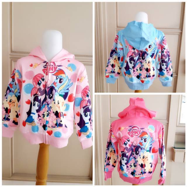 GA2691 LITTLE PONY OUTER PINK / JACKET HOODIE ANAK PINK / JAKET OUTER LITTLE PONY IMPORT MURAH