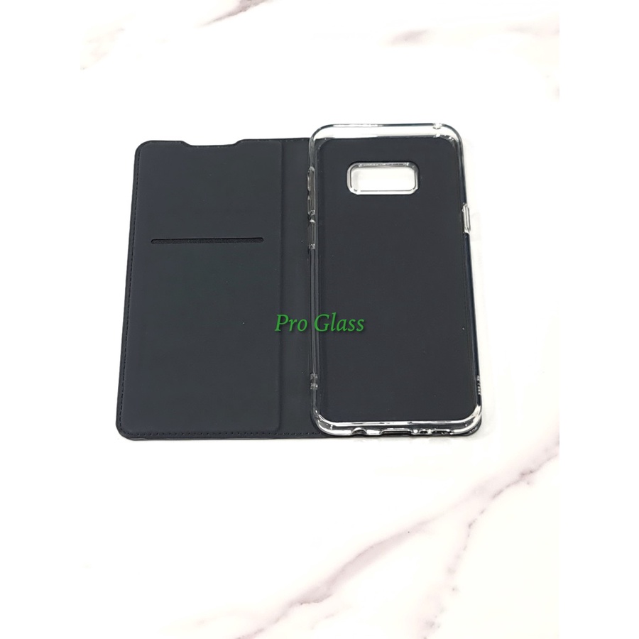 Samsung S8 / Plus / S21 FE Note 8 / Note 9 / Note 10 Plus / S22 / Plus / ULTRA Canvas Leather Flip Case Cover Standing View