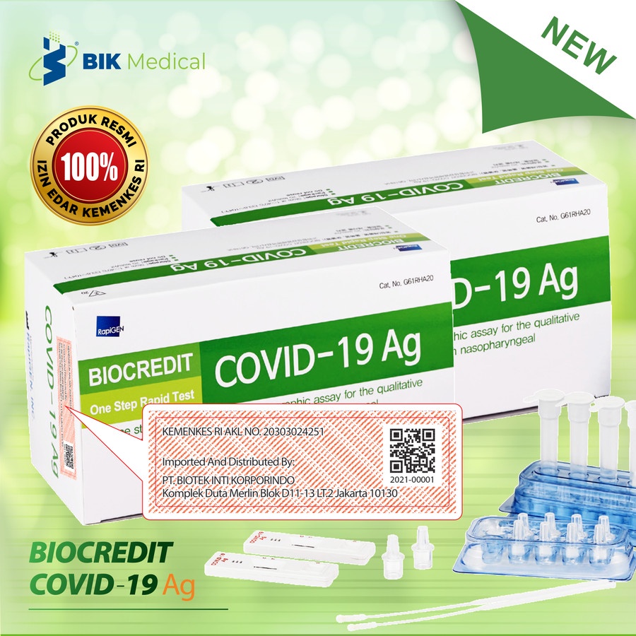 2 BOX Biocredit Rapid Test Swab Antigen Original 40 pcs