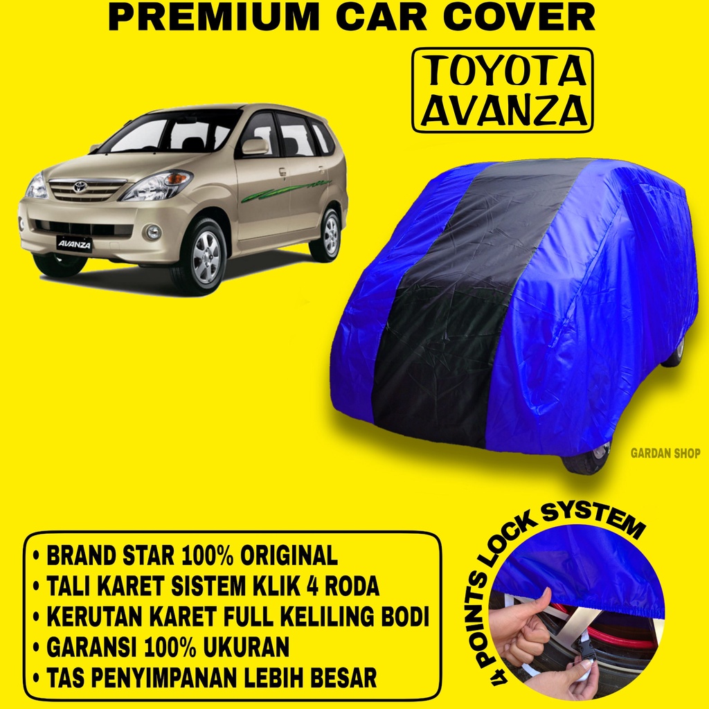 Body Cover TOYOTA AVANZA BIRU HITAM Penutup Bodi Mobil Toyota Avanza Waterproof PREMIUM