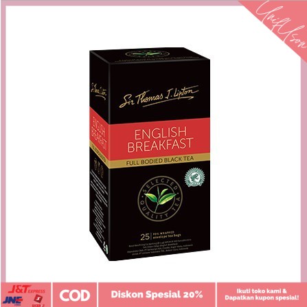 

⭐COD⭐ TEH LIPTON TEA BAG ISI 25 Sachets - ENGLISH BFAST